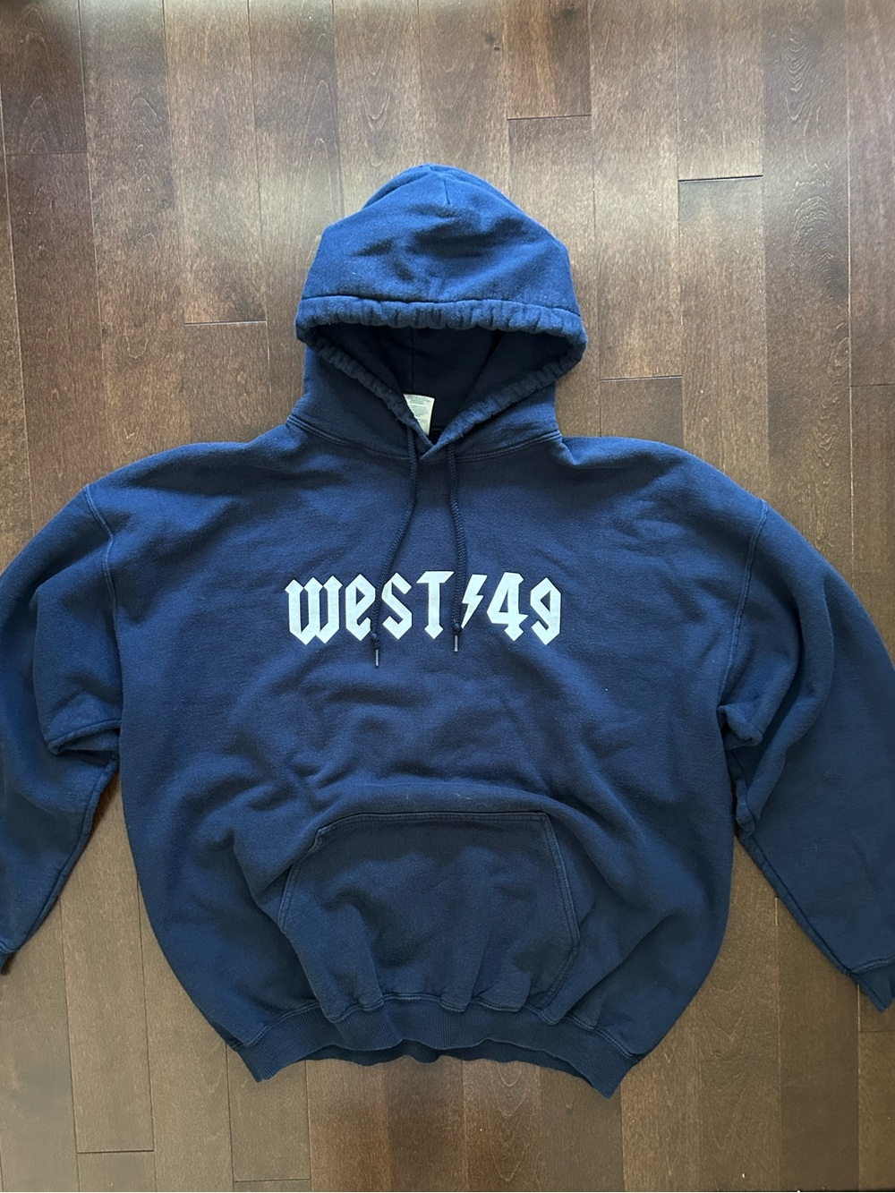 Vintage West 49 Navy Boxy Fit Skateboad Brand Pullover Sweatshirt